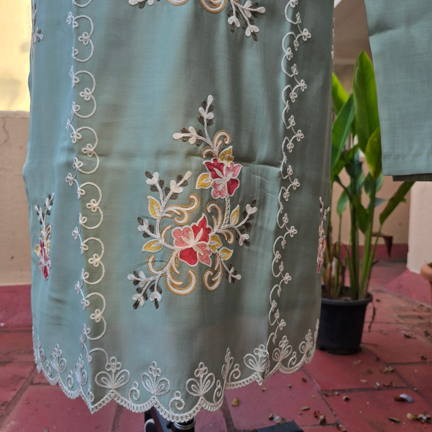 Green Embroidery salwar suit set