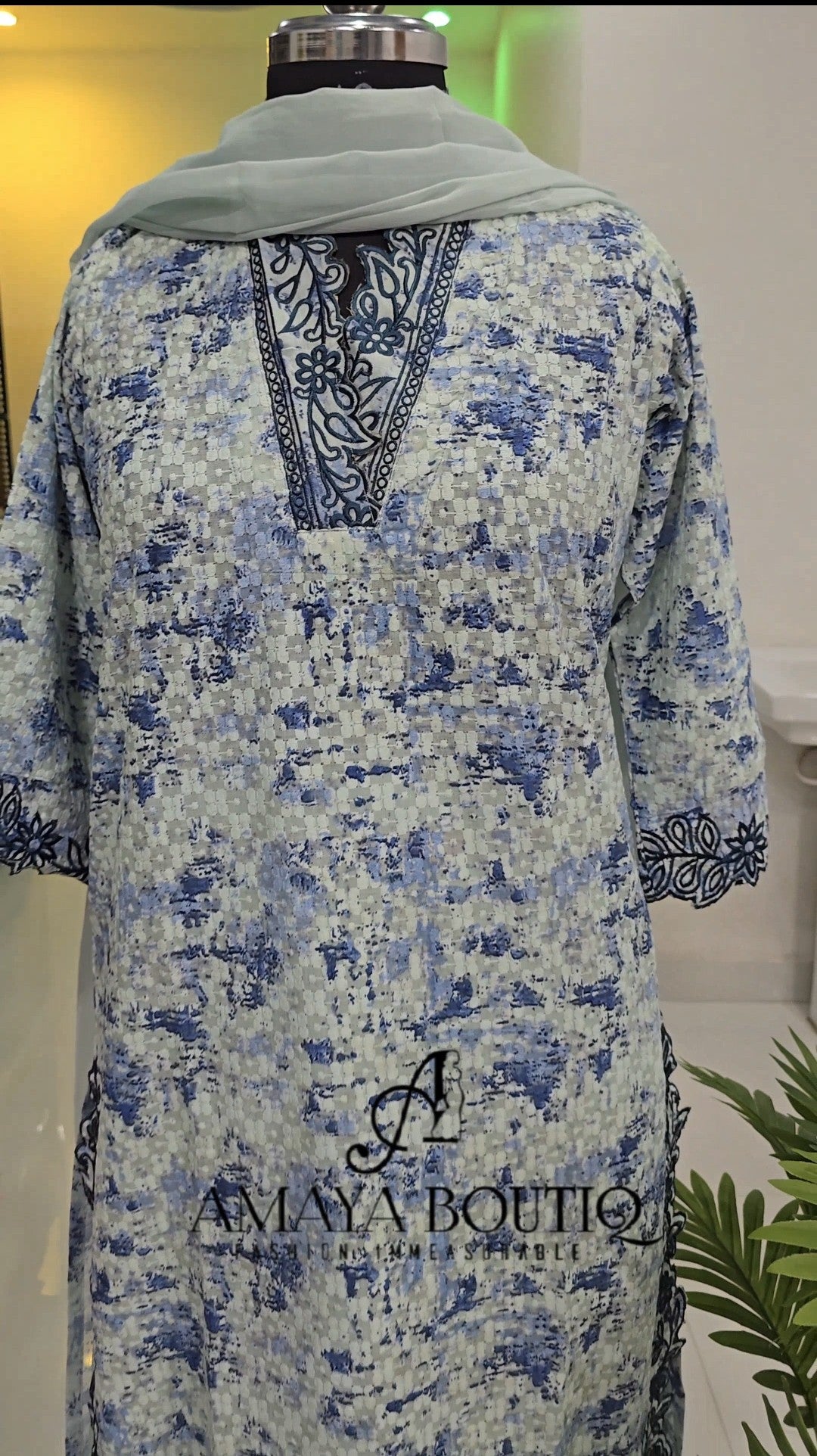 Blue Hakoba Cotton Salwar suit set