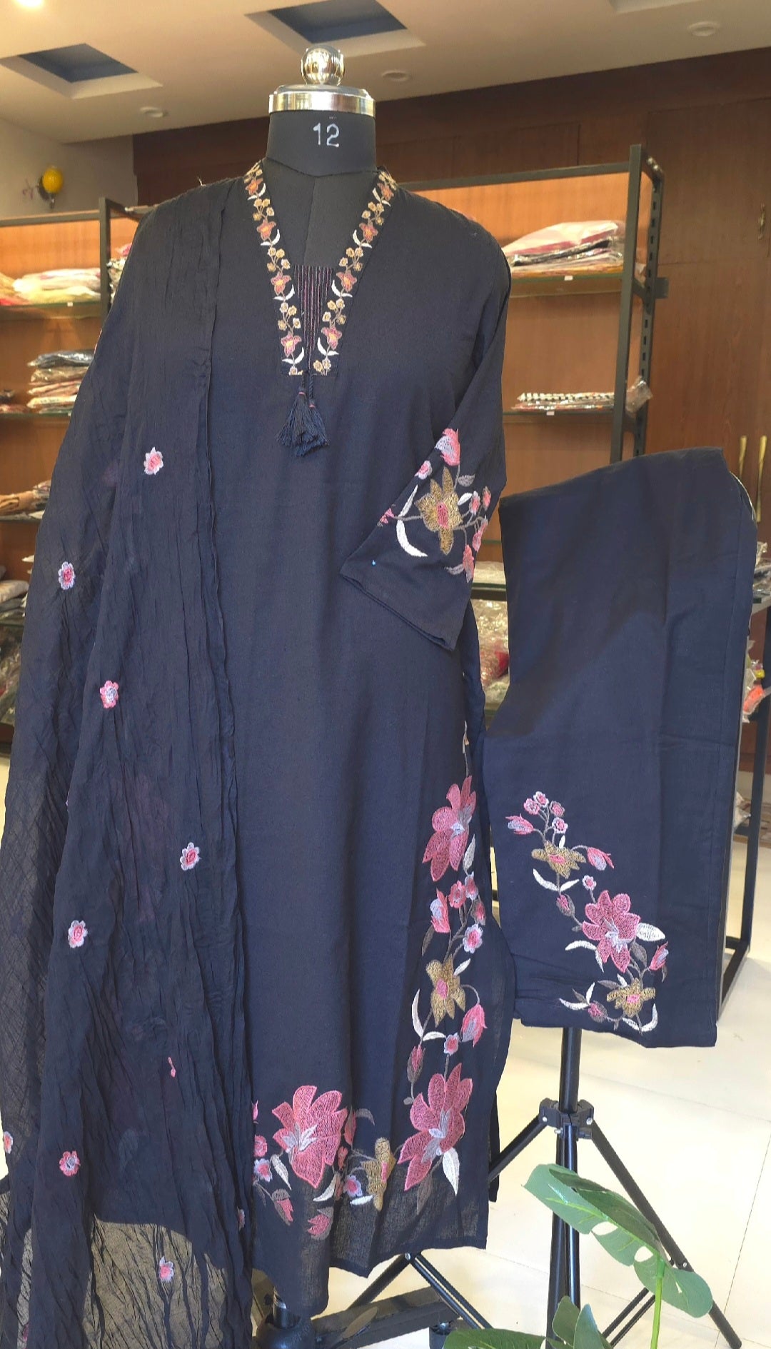 Black Embroidered salwar suit set