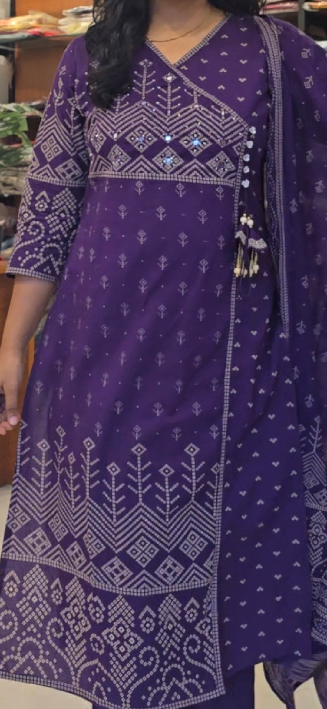 Violet Cotton Printed Salwar set