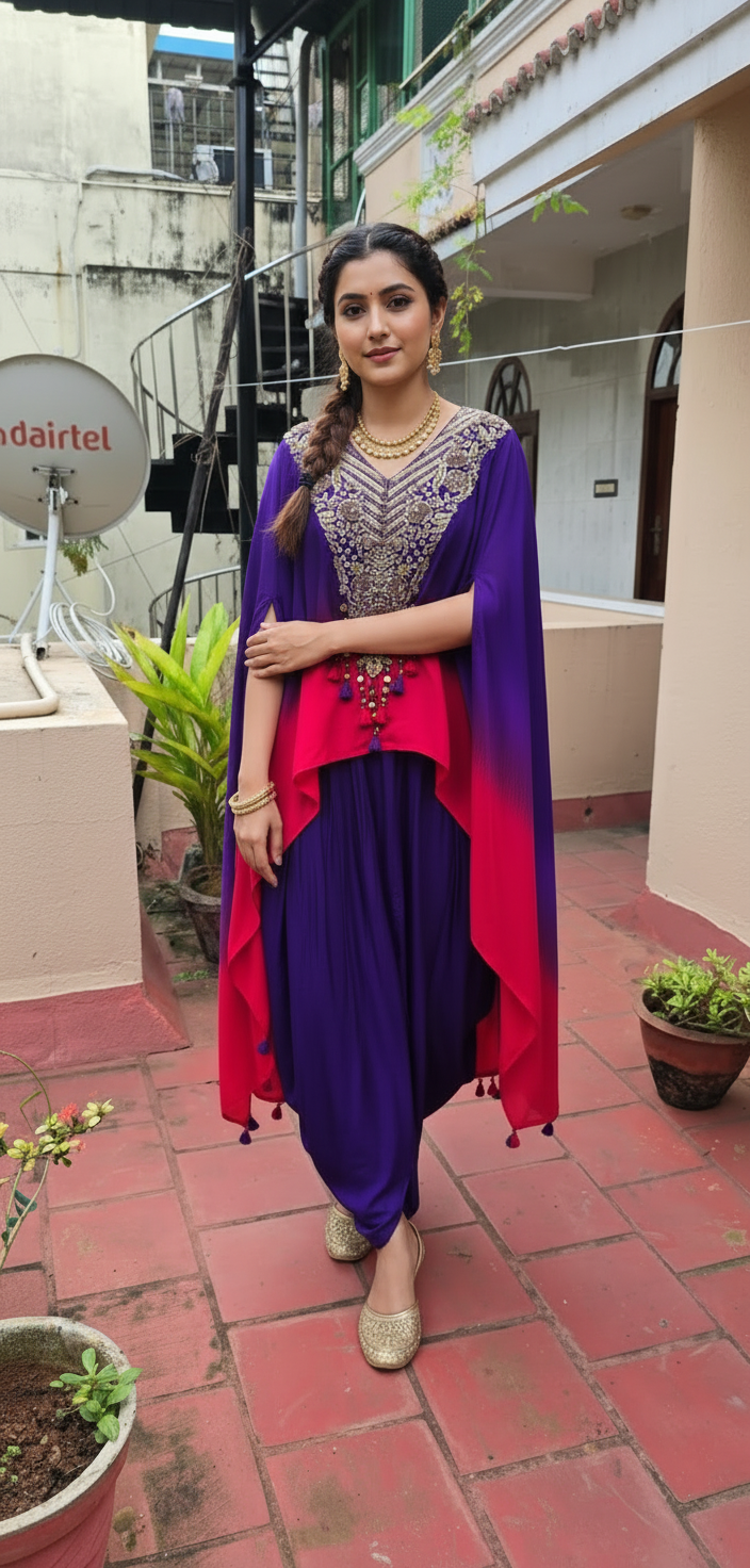 Violet Indo Western Skirt Set