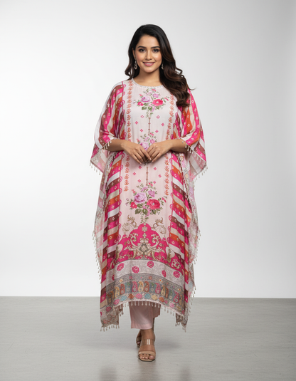 Peach Floral Kaftan