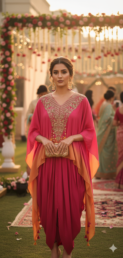 Indo-Western Pink ombre