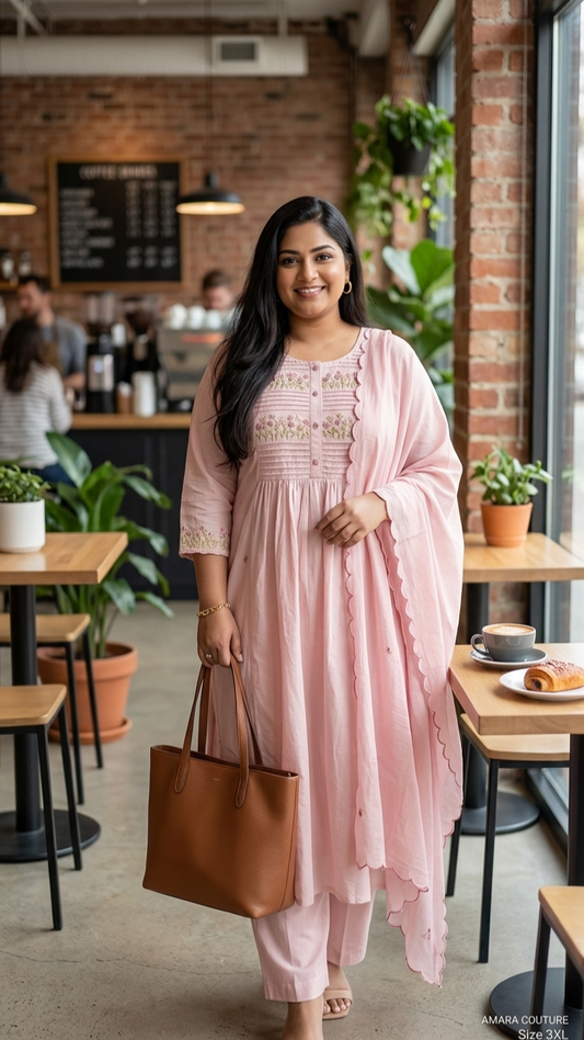 Pastel Pink Aline salwar sets