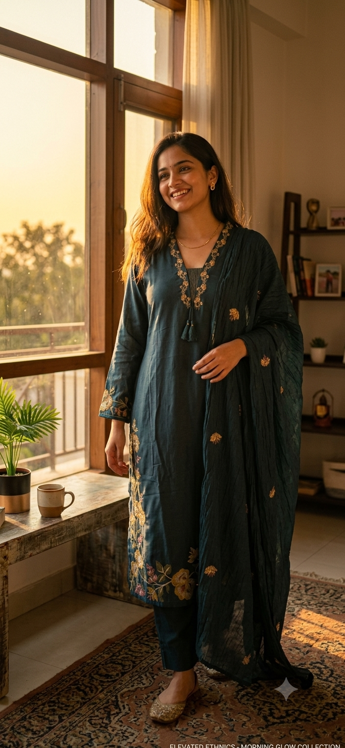 Deep Green Cotton Salwar Set