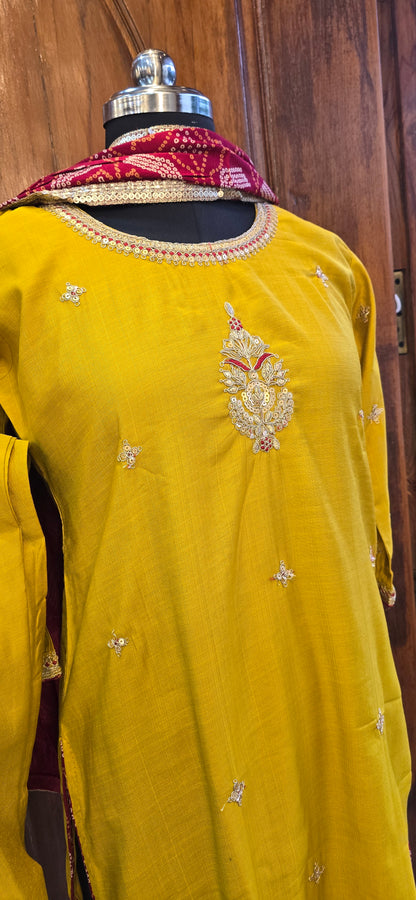 Yellow Silk salwar suit set