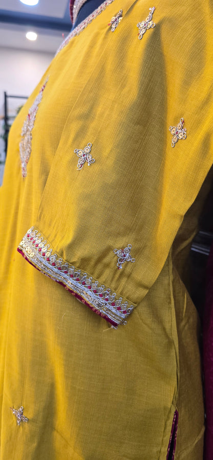Yellow Silk salwar suit set