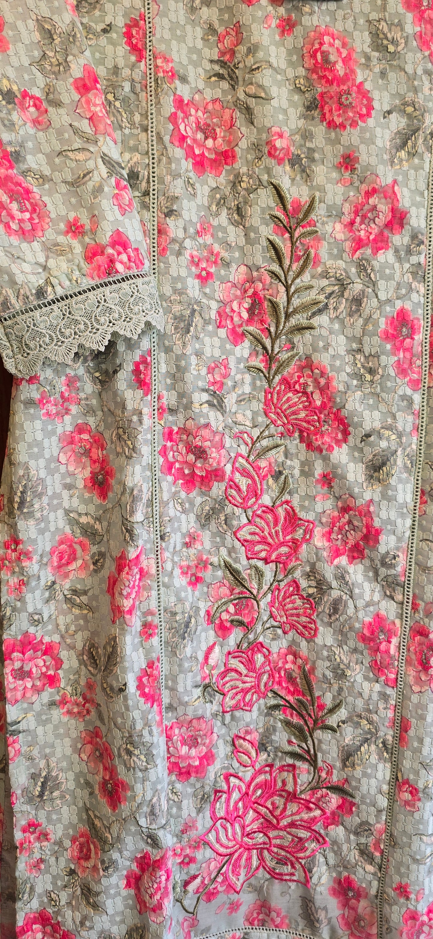 Floral Green Hakoba suit set