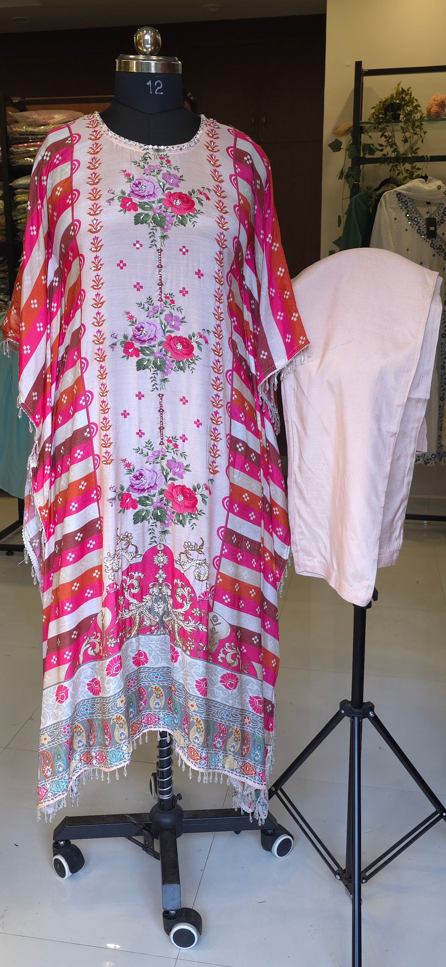 Peach Floral Kaftan