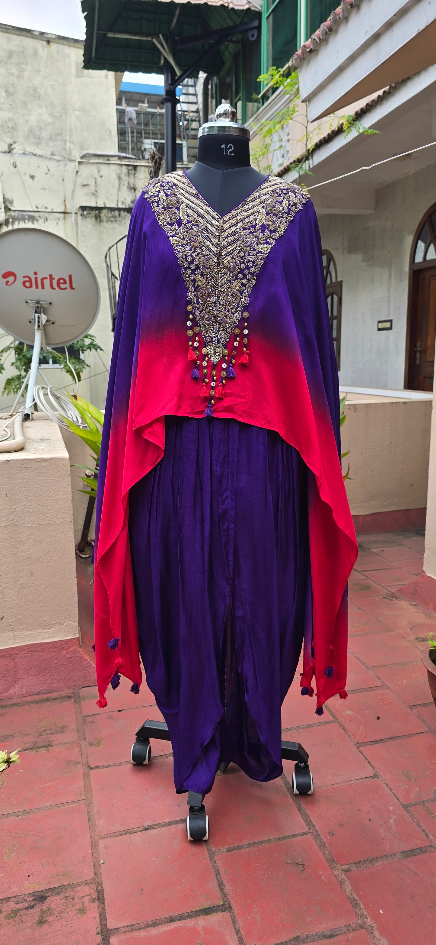 Violet Indo Western Skirt Set