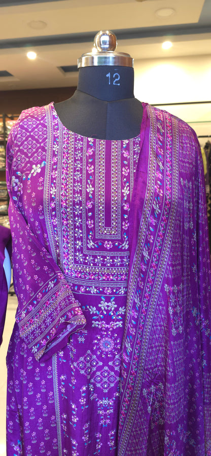 Regal Purple Crepe Salwar Set