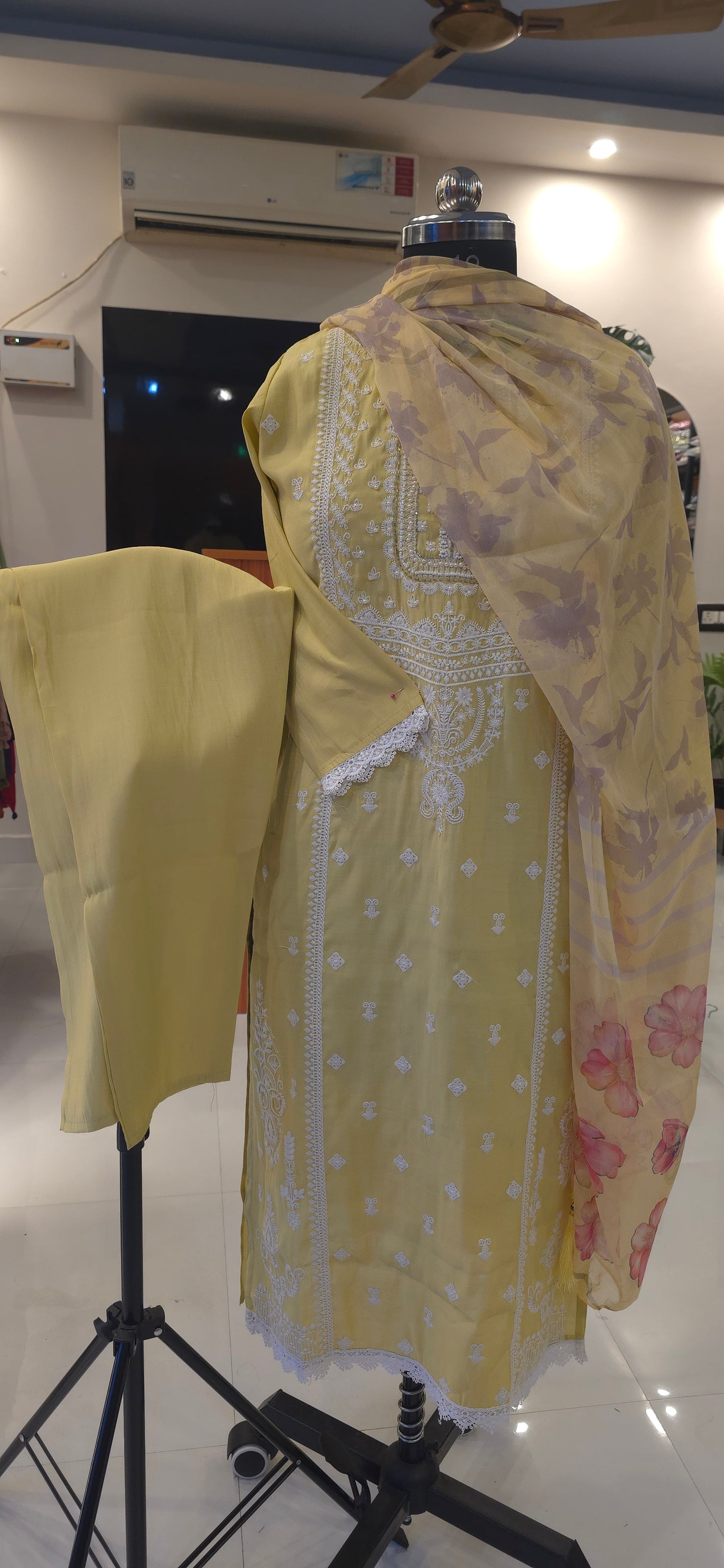 Yellow Embroidered Salwar suit
