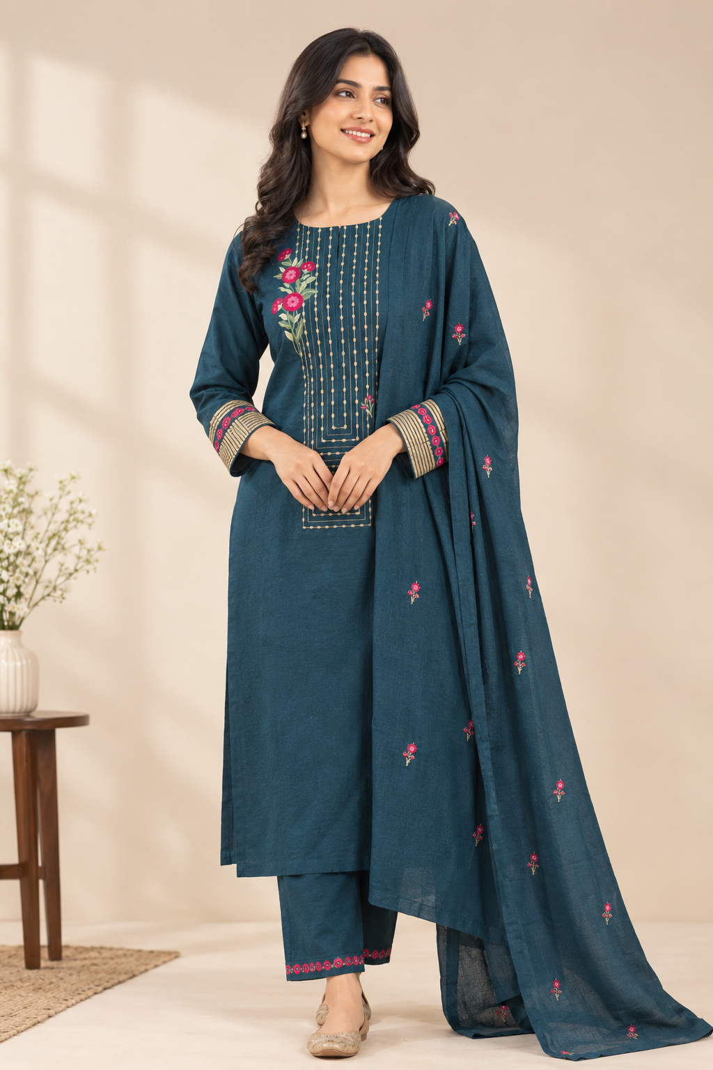 Bottle Green Straight Cut salwar set