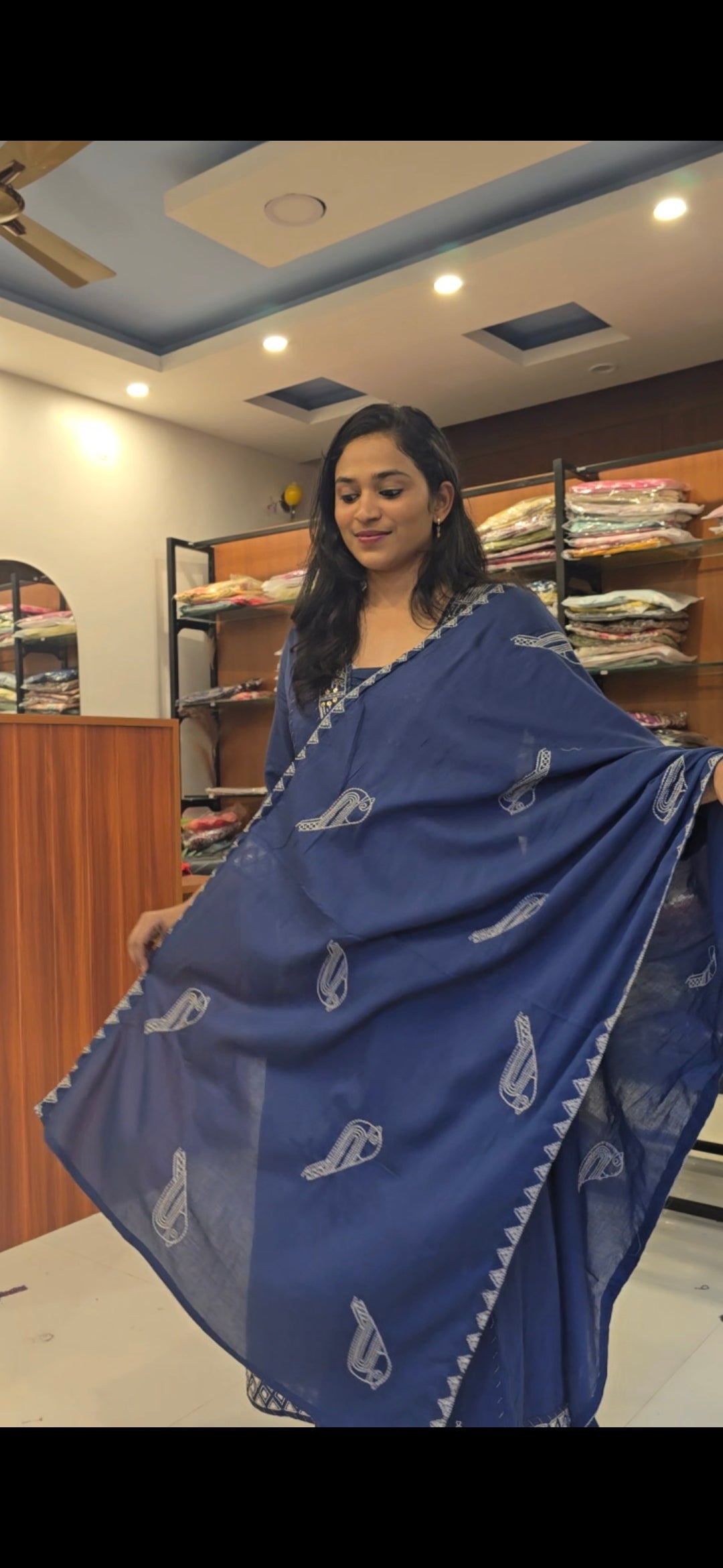 Blue Mul Cotton Salwar Set