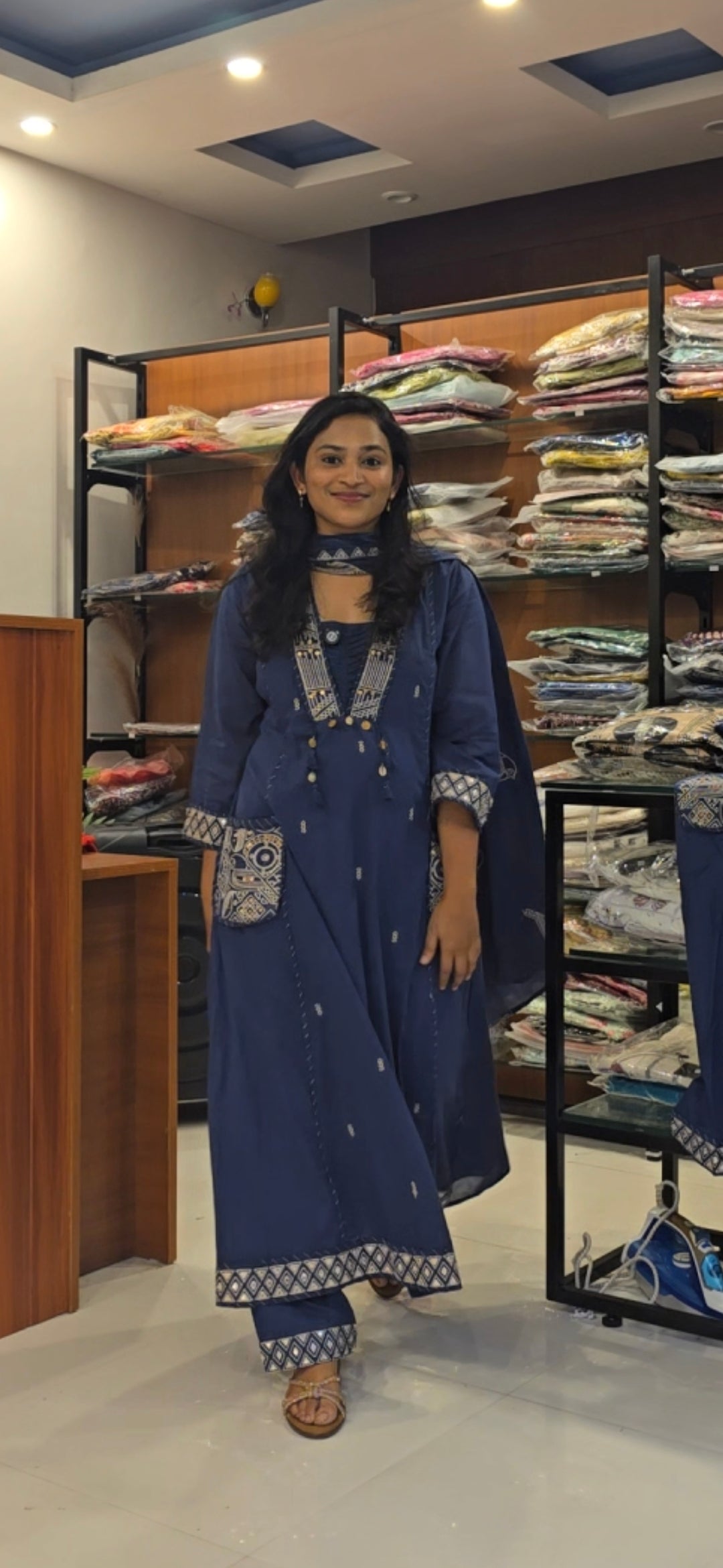 Blue Mul Cotton Salwar Set