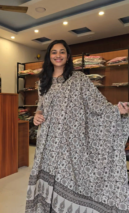 Vintage Brown Anarkali Cotton set