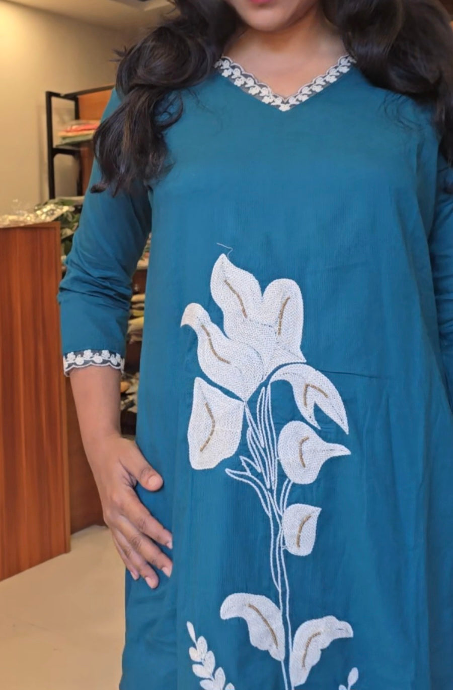 Teal Green Cotton Salwar set