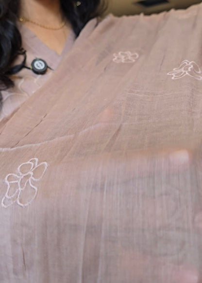 Beige Grey Cotton salwar set