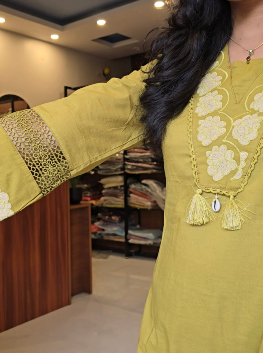 Light Green Kurti Pant Dupatta Set