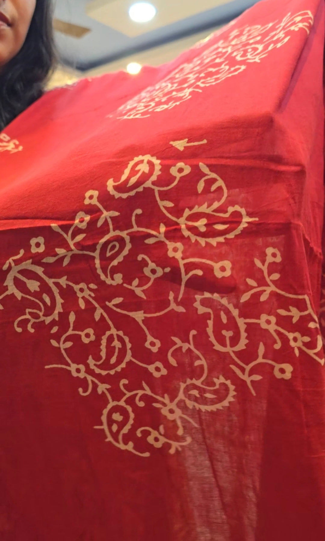 Coral Red  Handblock Print Salwar Set