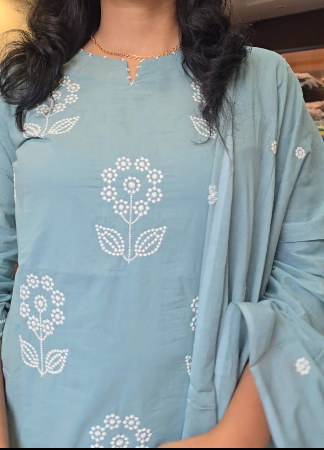 Pastel Blue cotton Salwar set