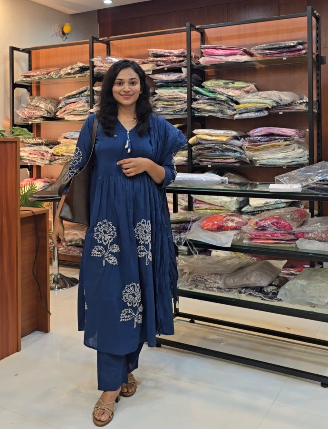 Navy Blue A line salwar set