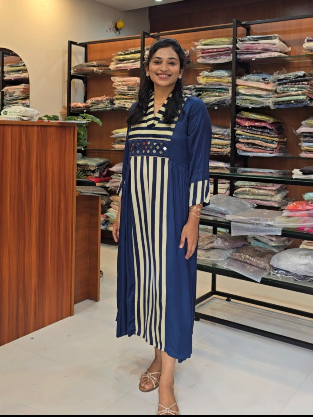 Blue Modal Silk Dress