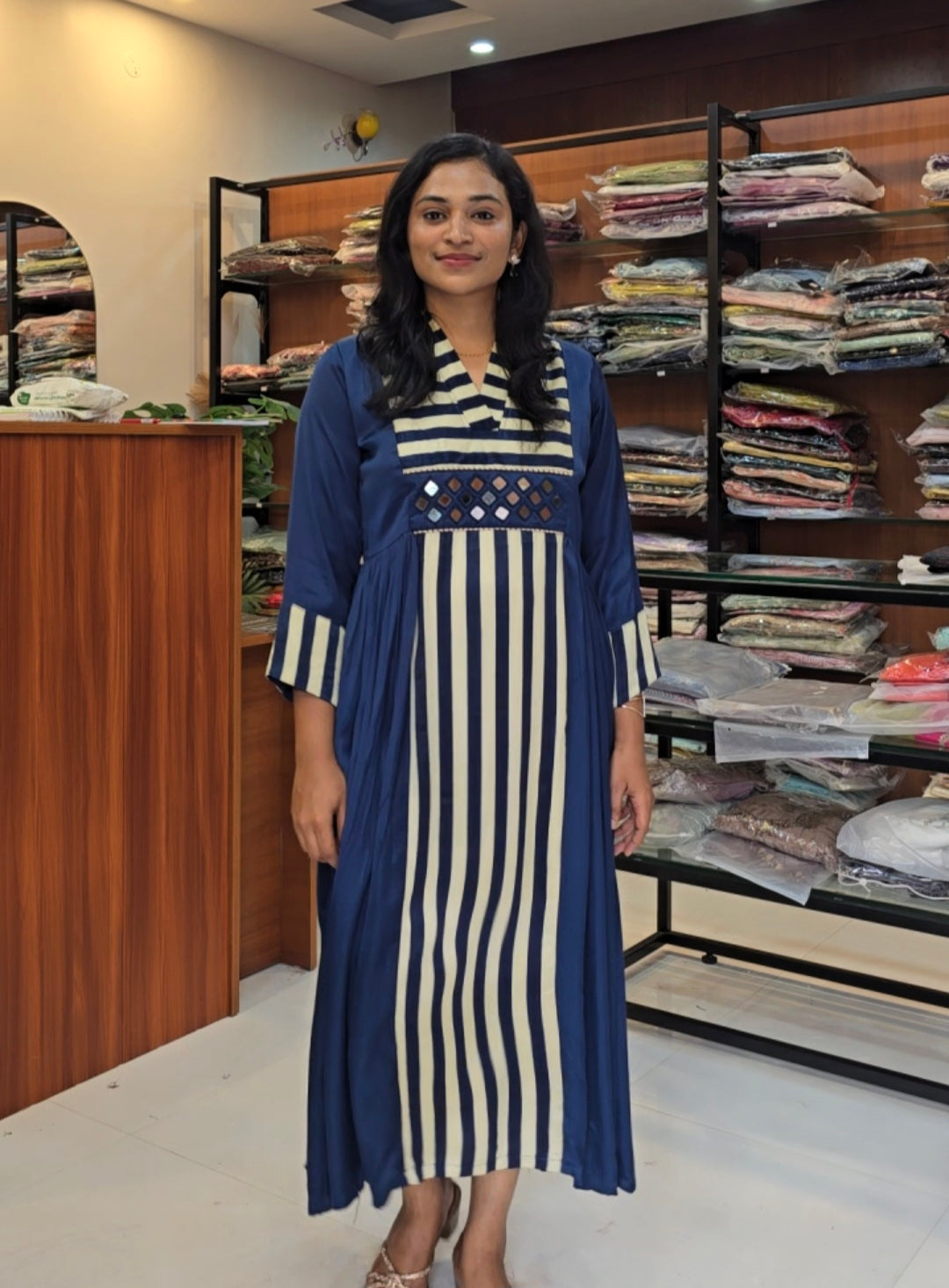 Blue Modal Silk Dress