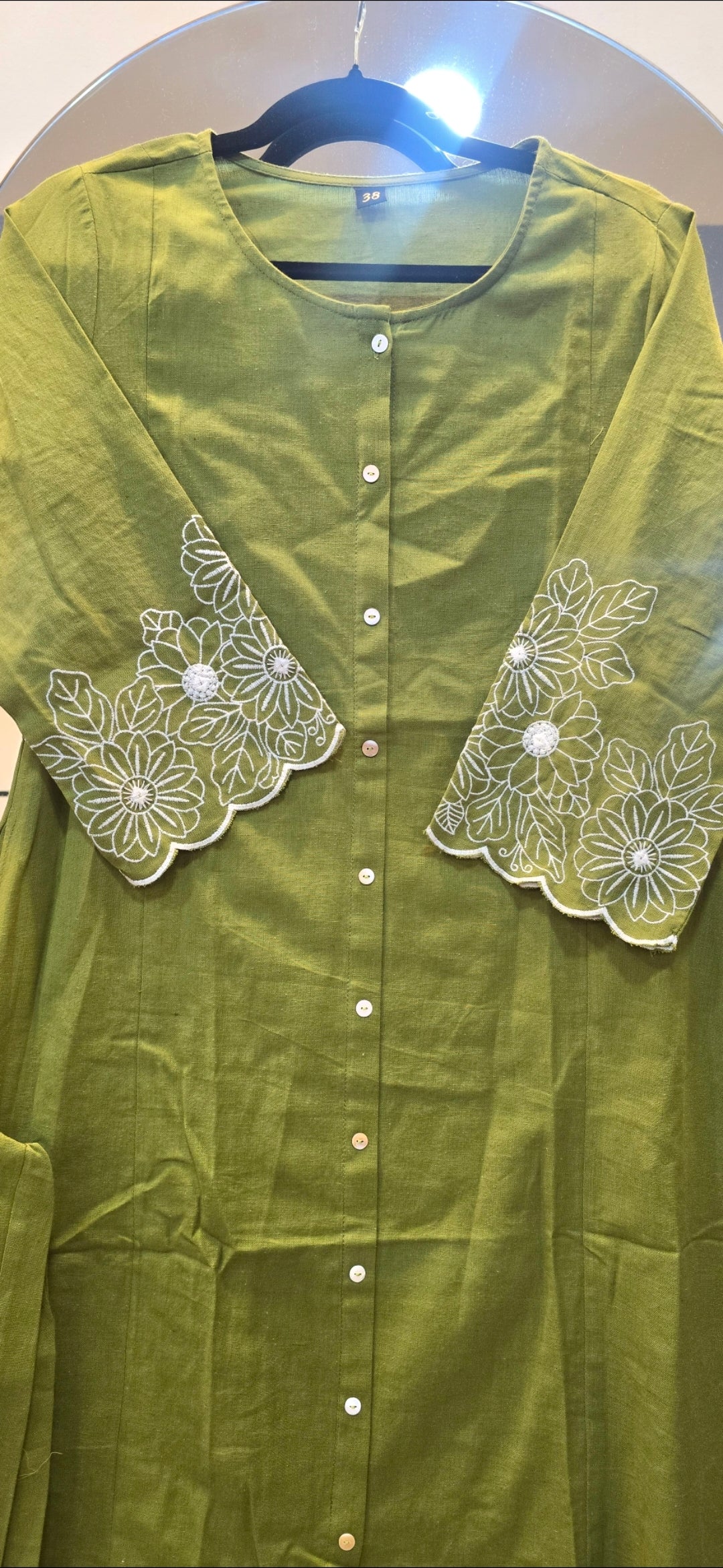 Parrot Green Kurti Pant Set