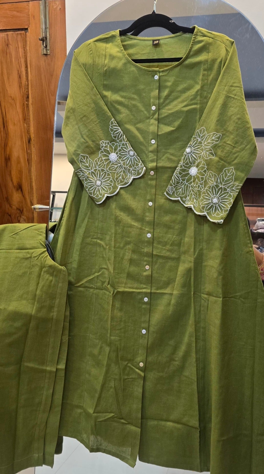 Parrot Green Kurti Pant Set