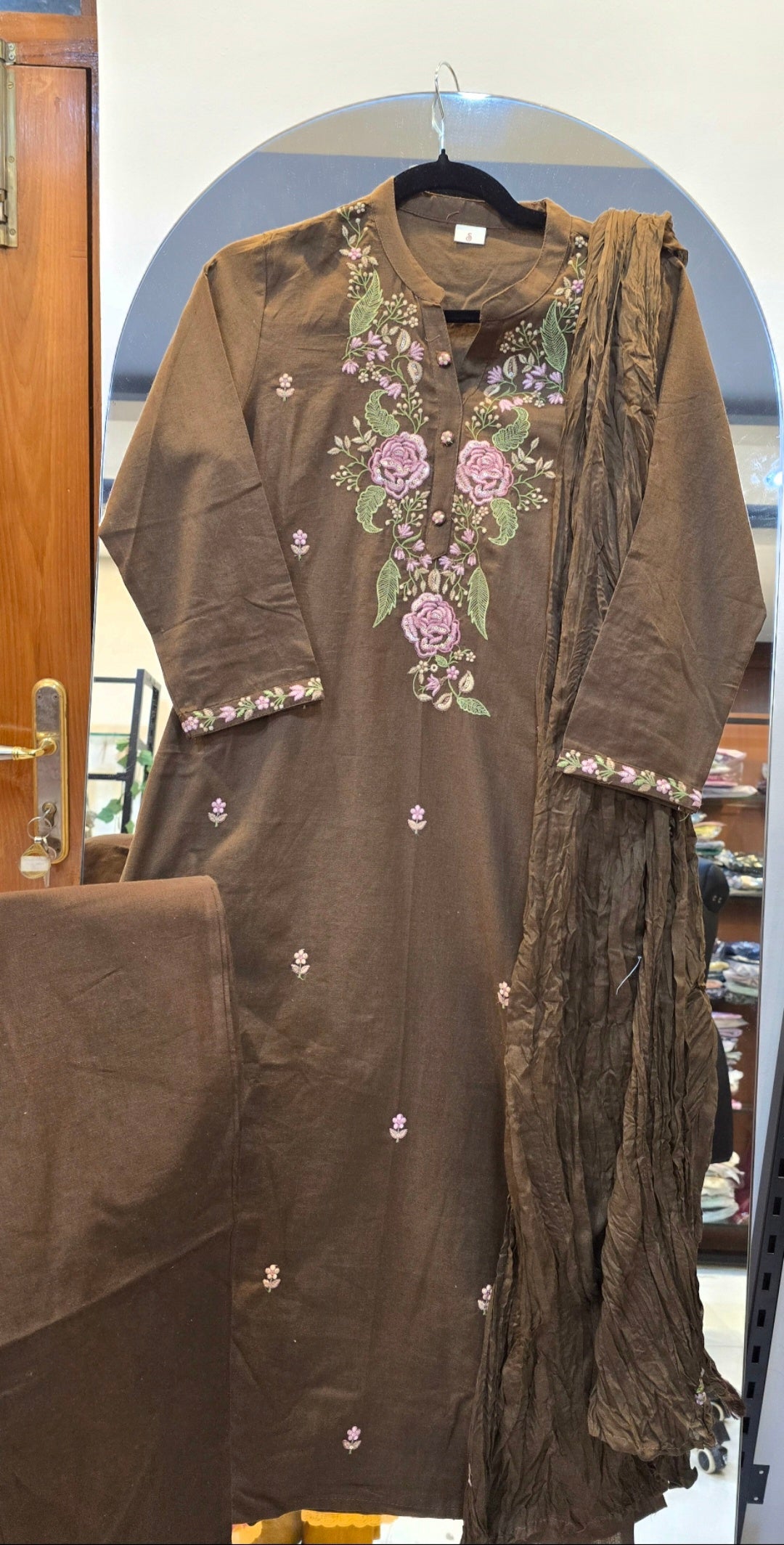 BROWN COTTON SALWAR SET