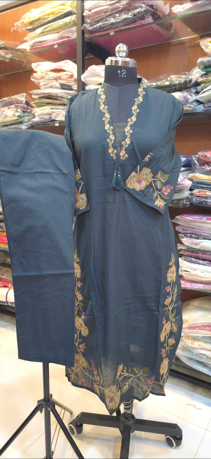 Deep Green Cotton Salwar Set