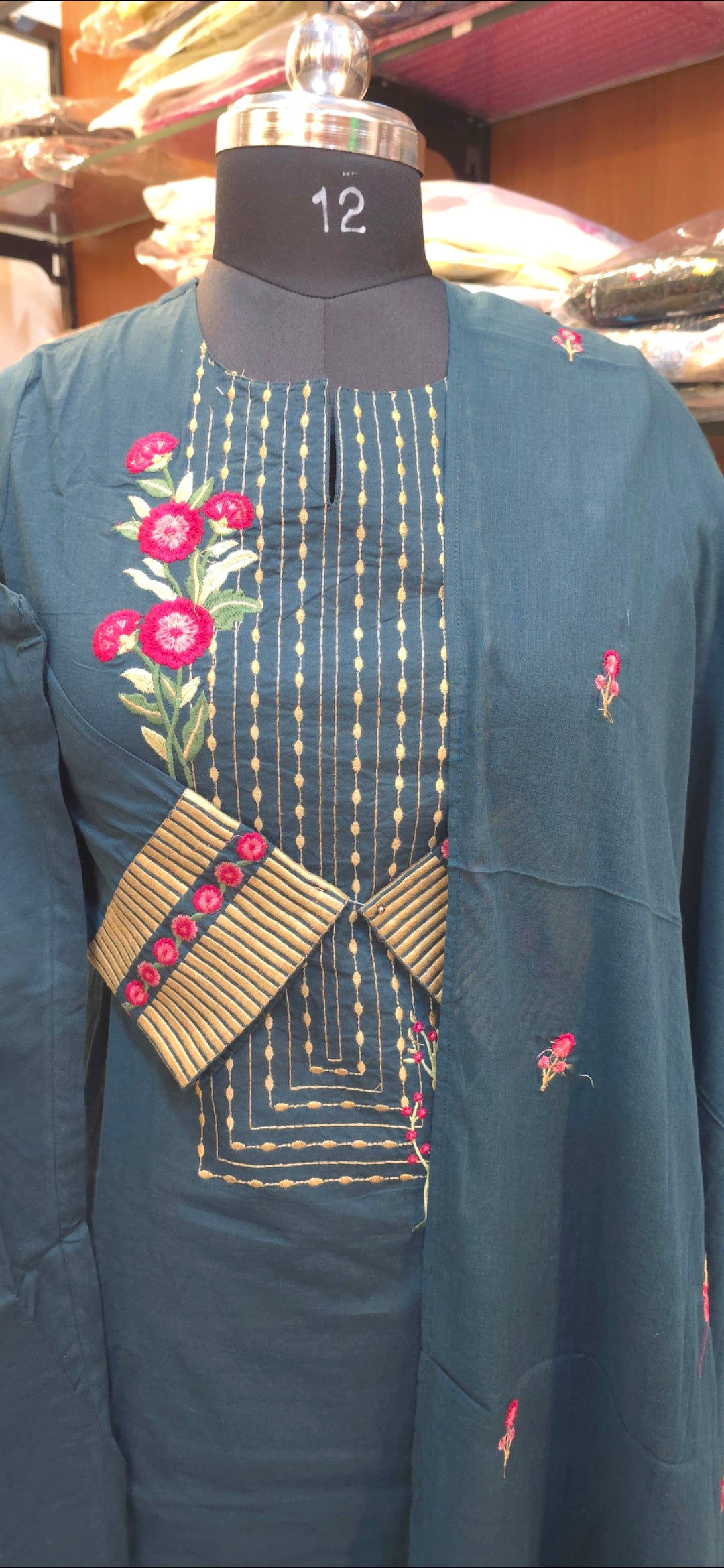 Bottle Green Straight Cut salwar set