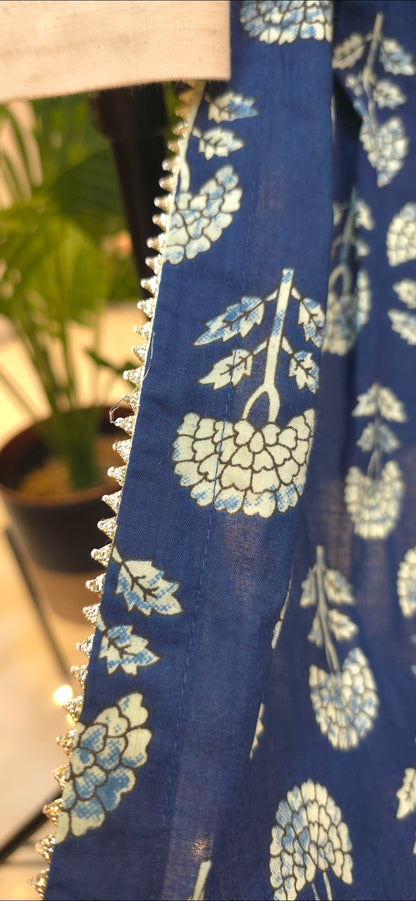Navy Blue Kurti Pant Set