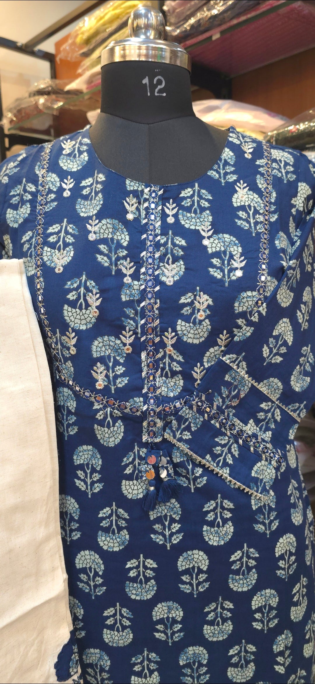 Navy Blue Kurti Pant Set