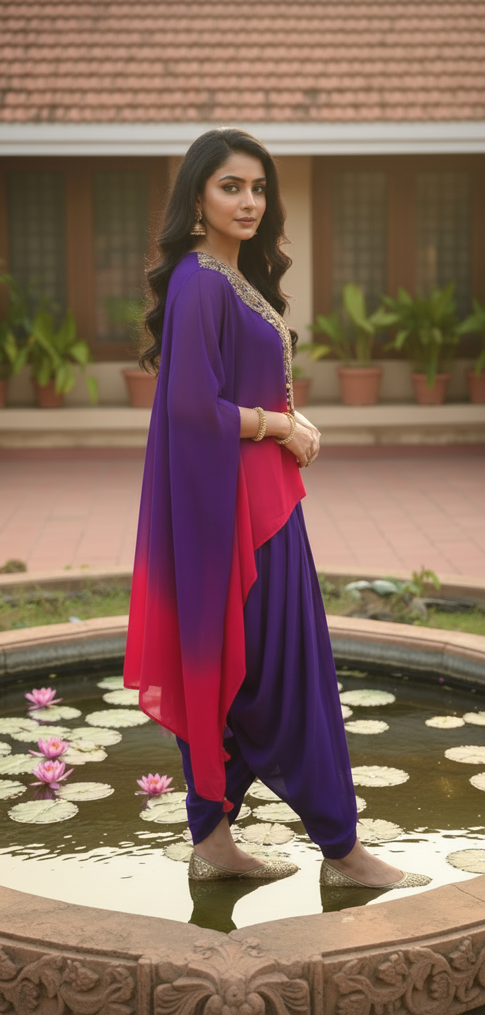 Violet Indo Western Skirt Set