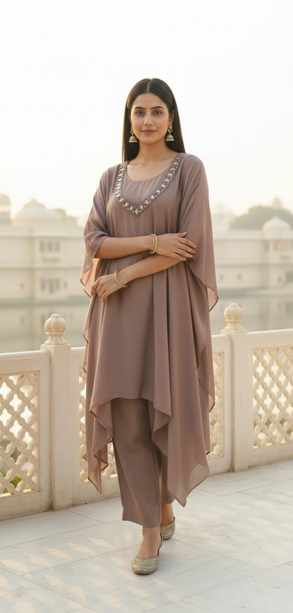 Beige Kaftan set