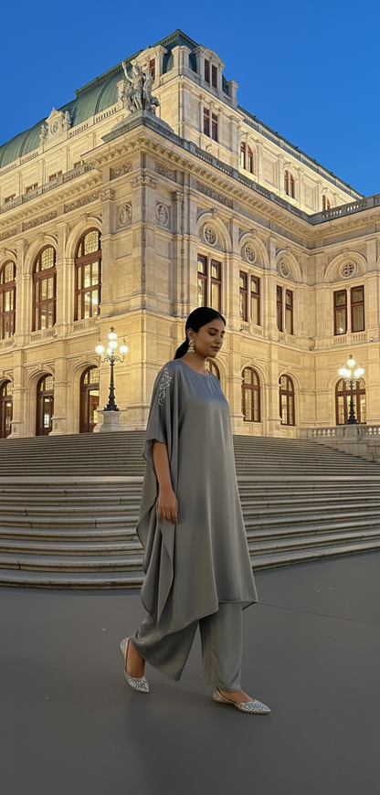 Luxe Grey Kaftan
